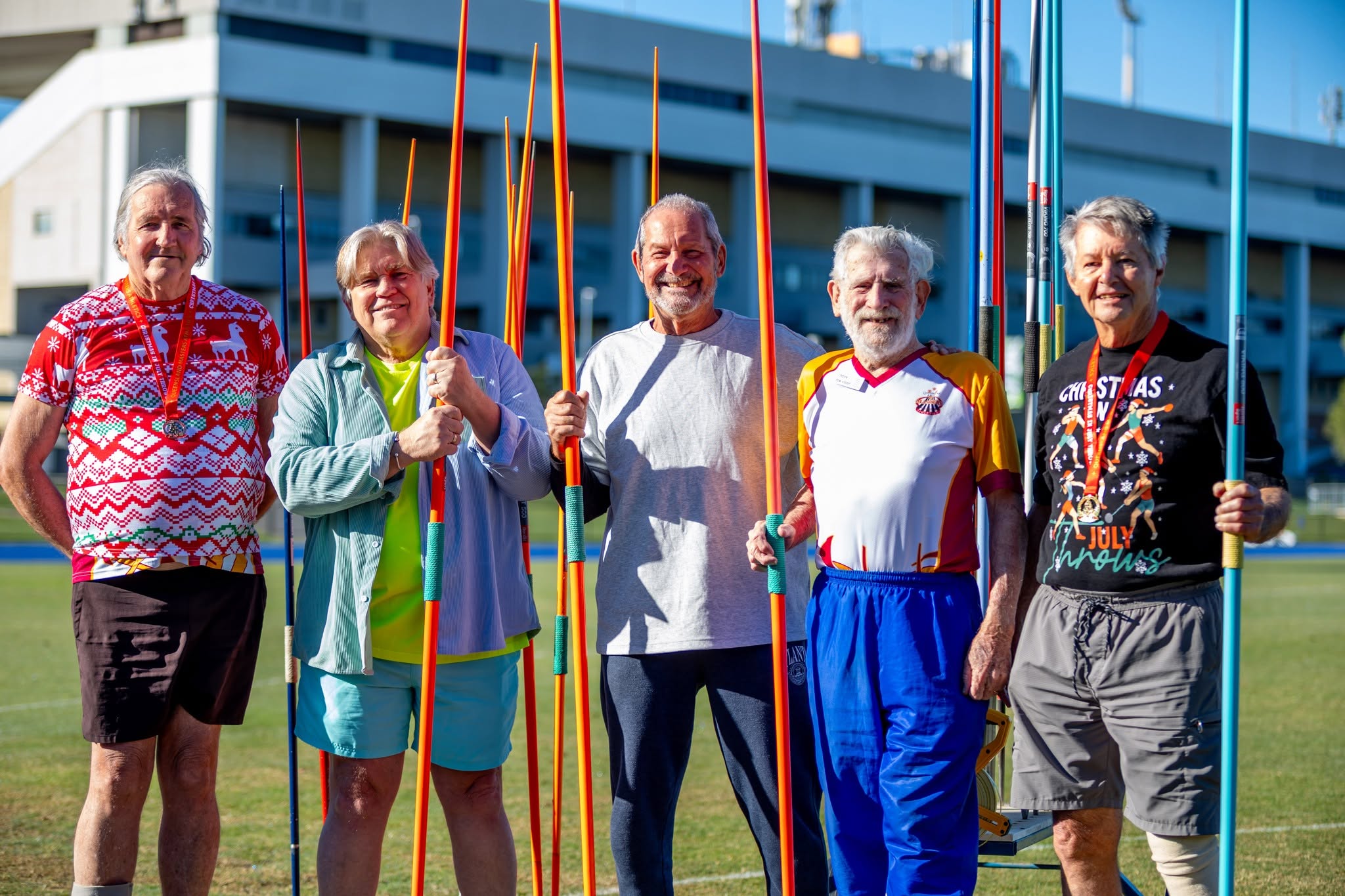 Queensland Masters Athletics members at a throws session
