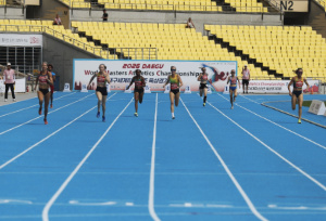 Lee-Anne Nelson racing on the track