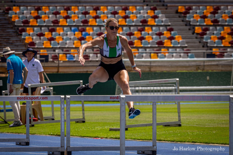Janet Webber competing at a masters meet