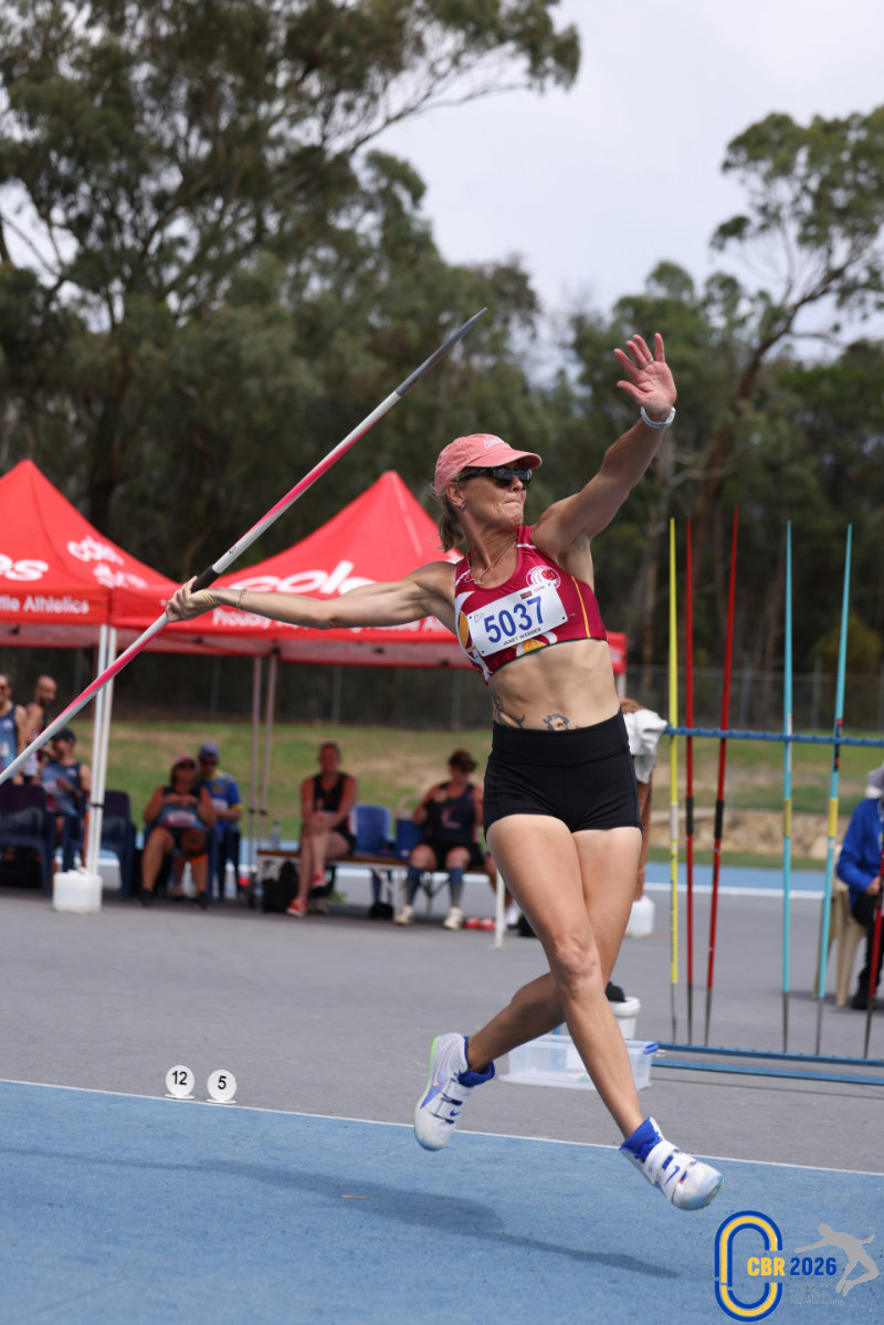 Janet Webber competing in a heptathlon event